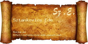 Sztankovics Ede névjegykártya